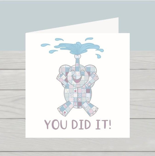 Congratulations card happy elephant