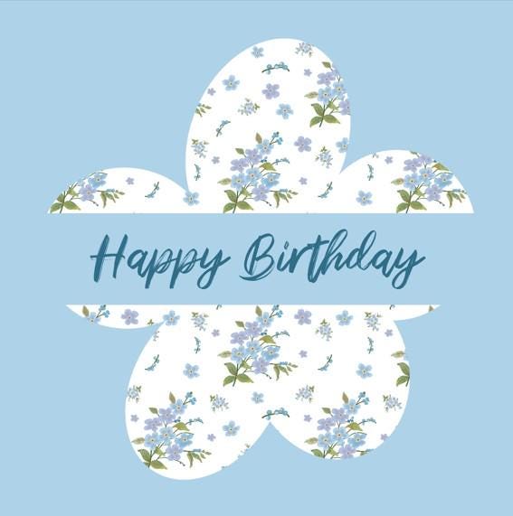Blue flower birthday card