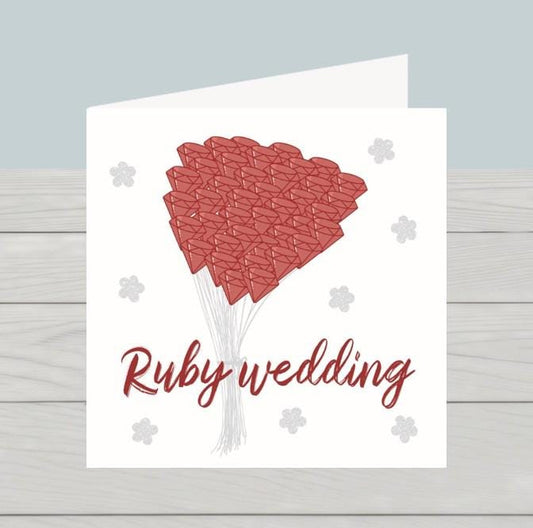 Ruby wedding anniversary card