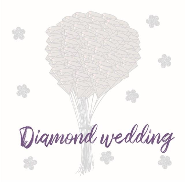 Diamond wedding anniversary card