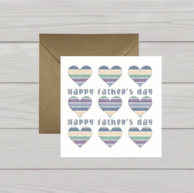 Fathers day card: hearts