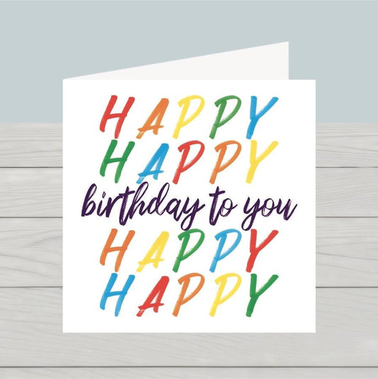 Rainbow Happy Birthday Card: Colorful Celebration, Blank Inside
