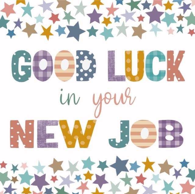 Multicoloured New Job Card: Good Luck Card for Him or Her