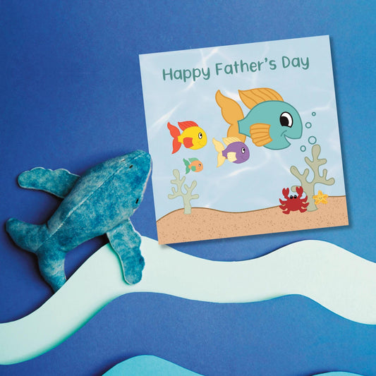 Fathers day card: fish family
