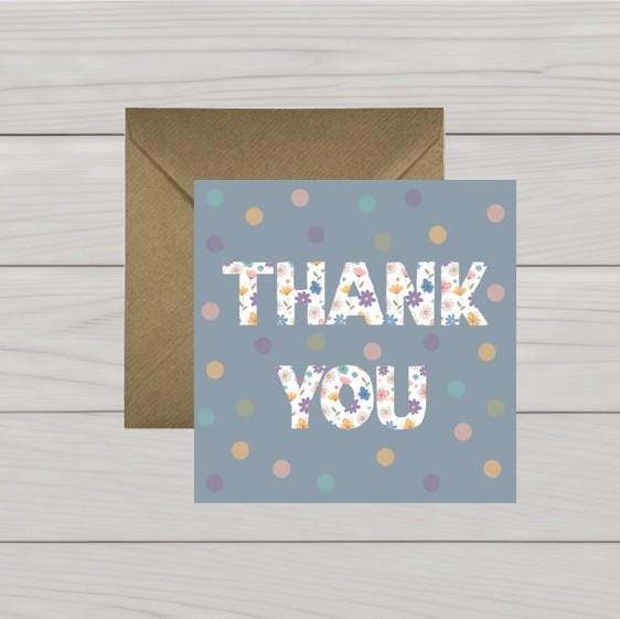 Purple Flower Thank You Card: Original Design, UK Printed