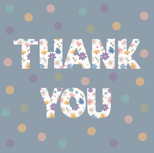 Purple Flower Thank You Card: Original Design, UK Printed