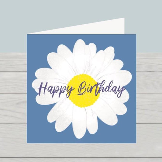 Blue daisy birthday card