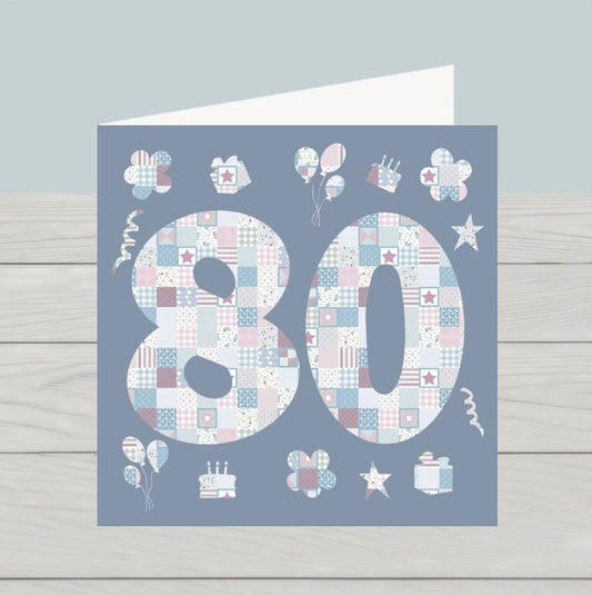 80th Birthday Card: Classic Design, UK Printed