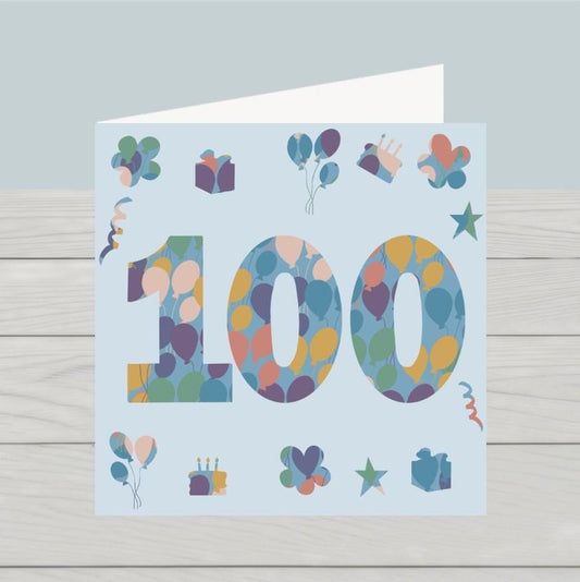 100th Birthday Card: Classic Design, UK Printed