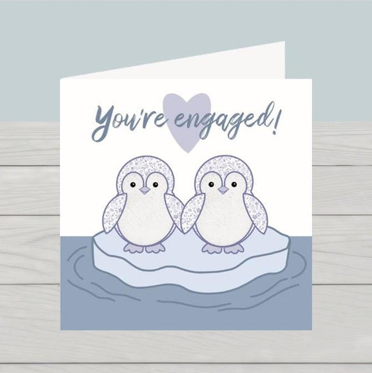 Penguin Engagement Card: Congratulations Card for Couple