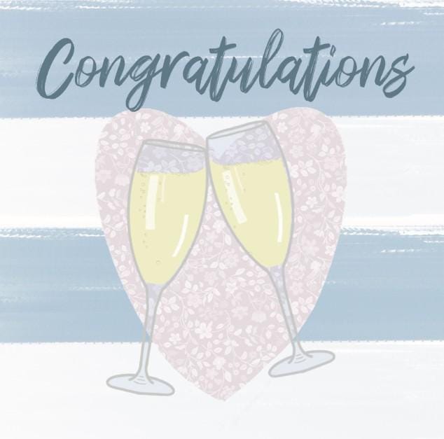 Engagement Card: Champagne Glasses - Congratulations Card