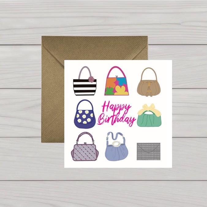 Handbags happy birthday card