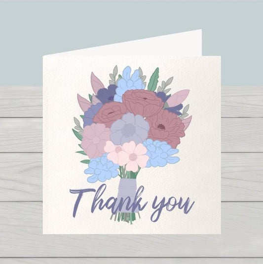 Flower Bouquet Thank You Card: Classic Appreciation Note