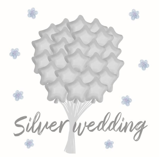 Silver wedding anniversary card