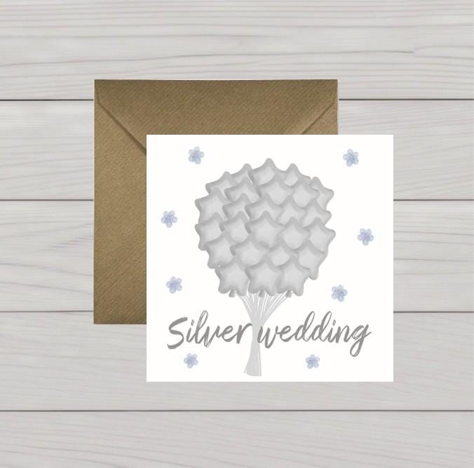 Silver wedding anniversary card