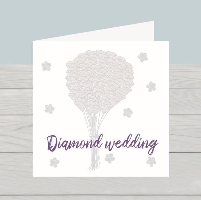 Diamond wedding anniversary card