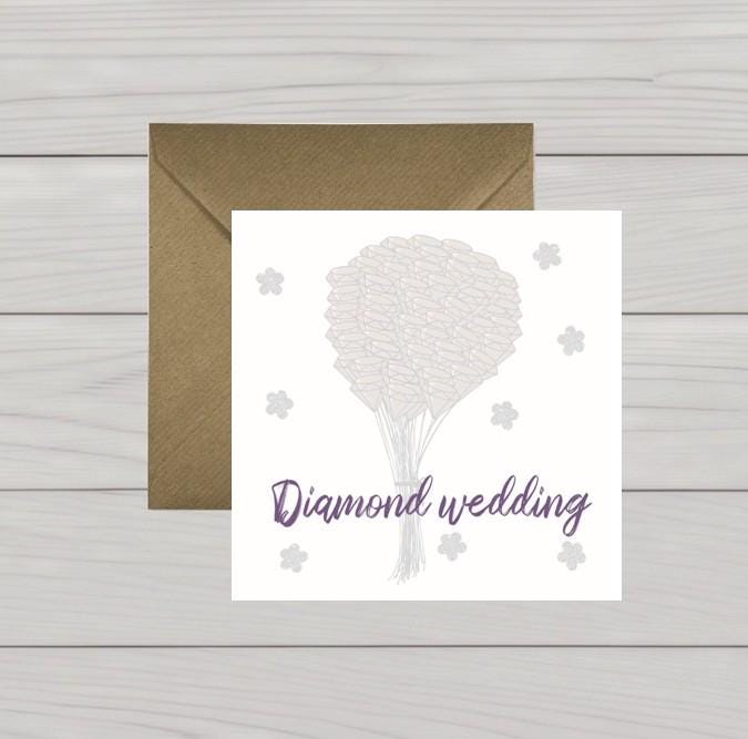 Diamond wedding anniversary card