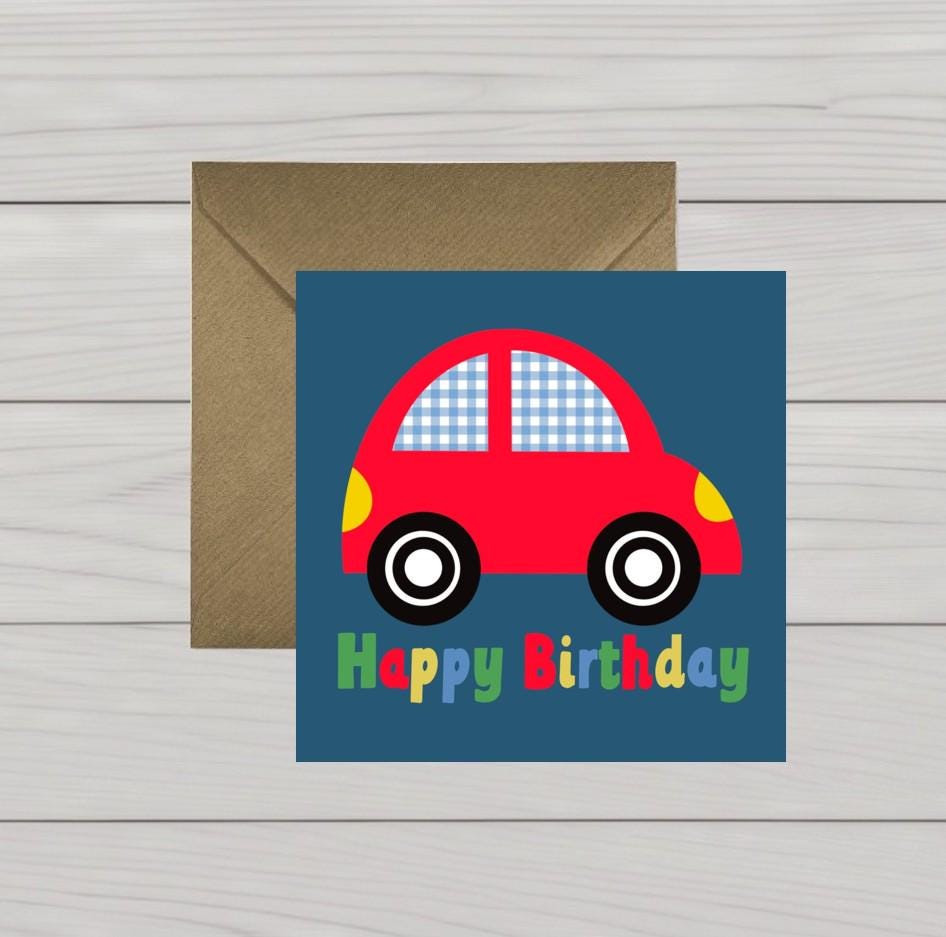 Happy Birthday card toy car, Childrens Birthday card, Birthday card boy, Birthday Card toddler, Birthday card nephew, Birthday card grandson