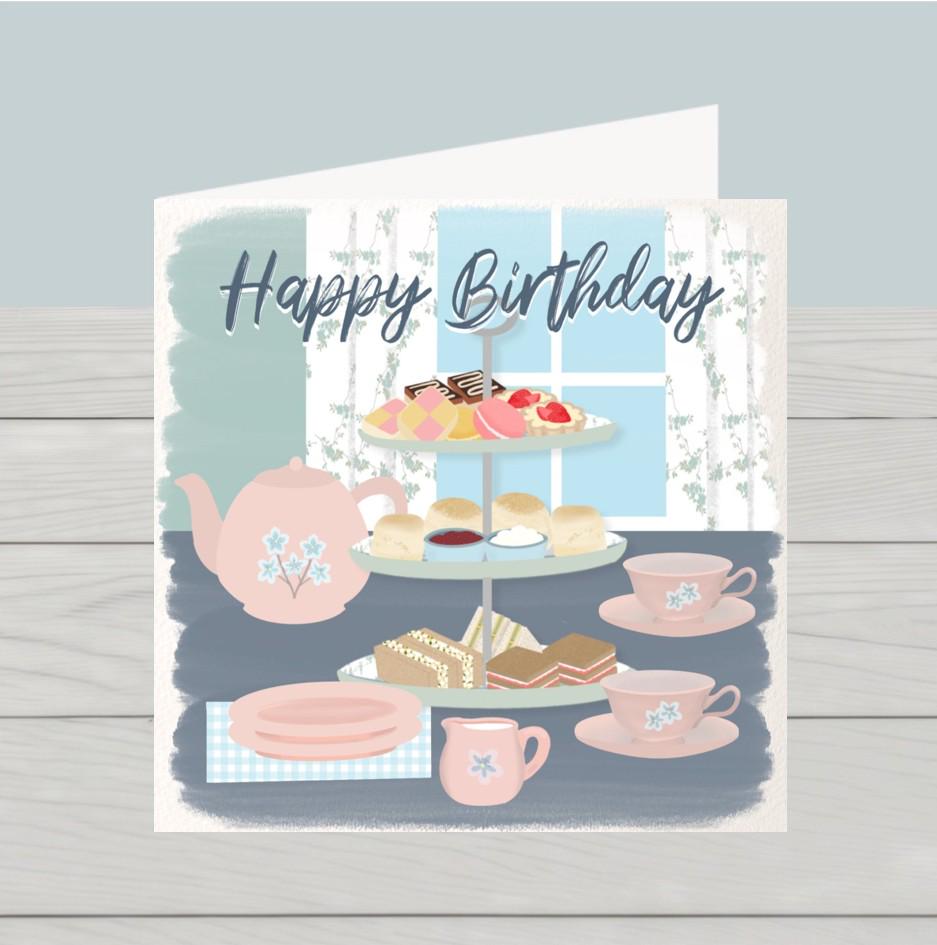 Afternoon tea Happy Birthday card