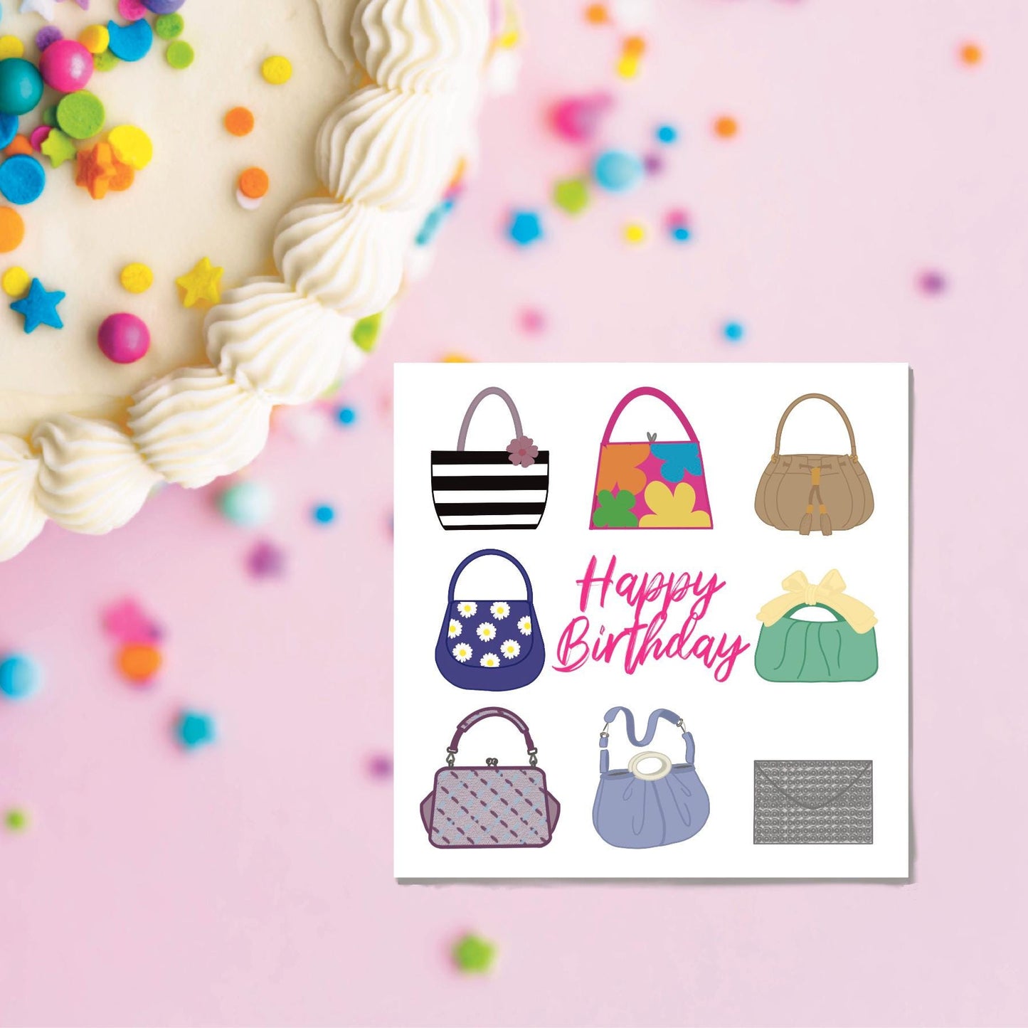 Handbags happy birthday card