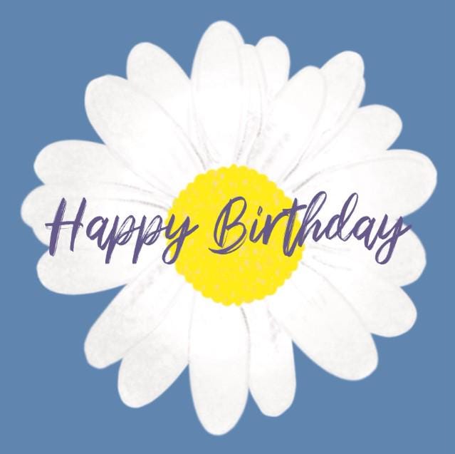 Blue daisy birthday card
