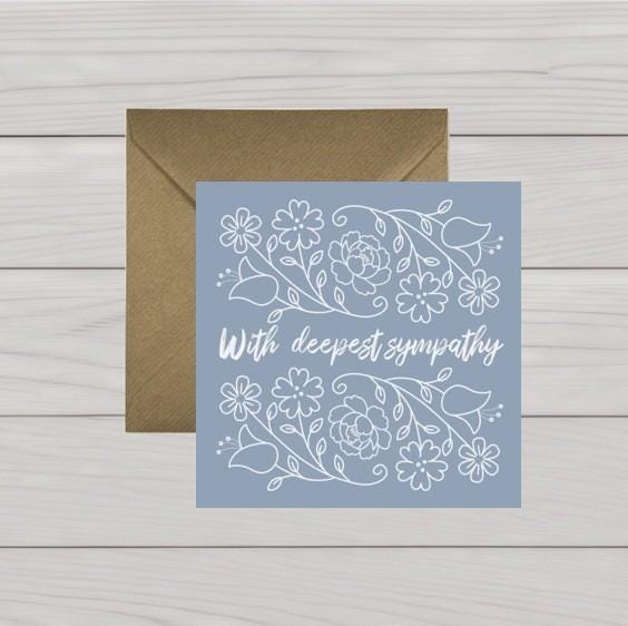 Floral Sympathy Card: Purple Bereavement Card, Thinking of You
