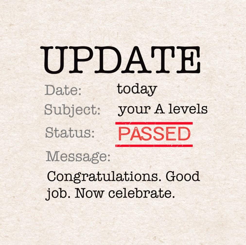 A Level Exam Congratulations Card: You've passed
