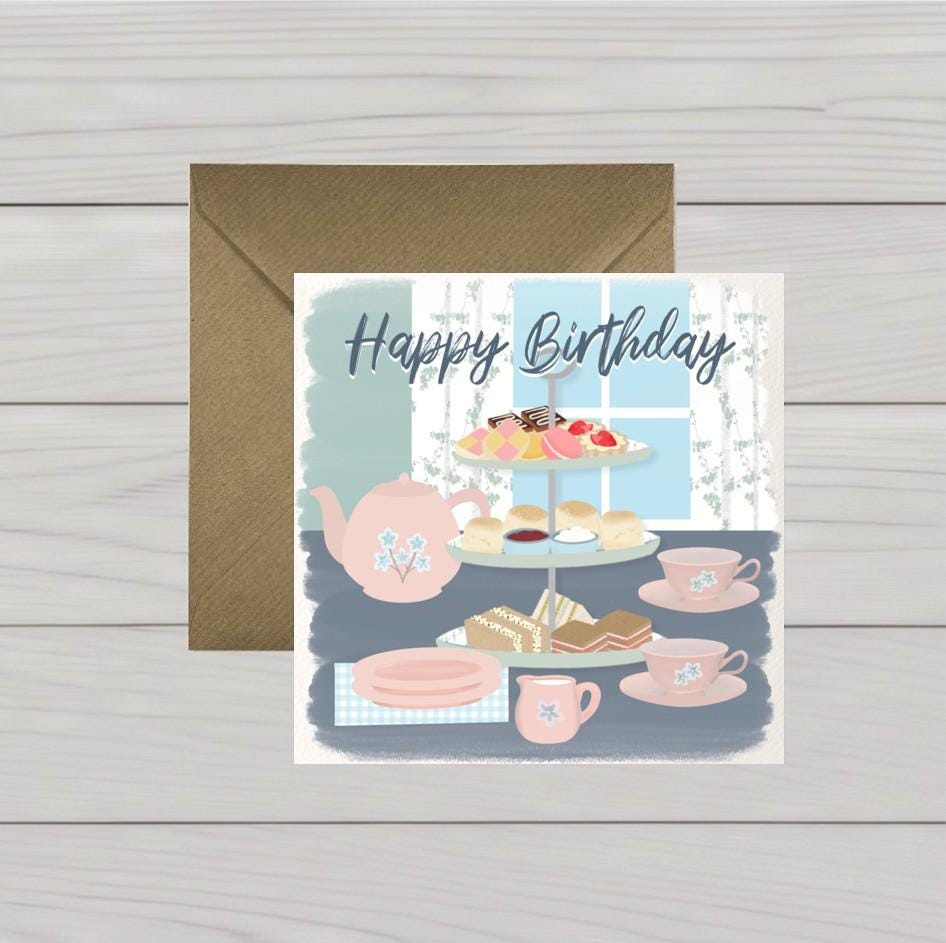 Afternoon tea Happy Birthday card