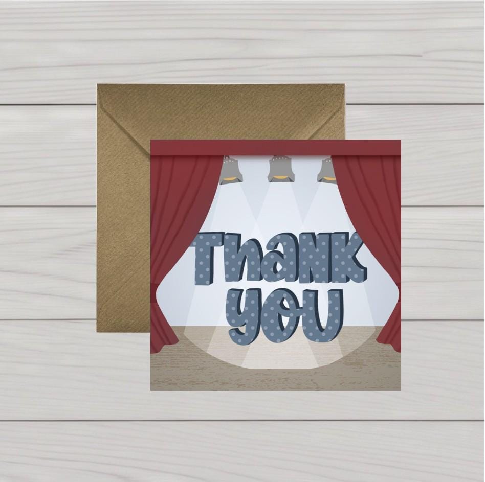 Theatre Stage Thank You Card: Classic Design, Blank Inside