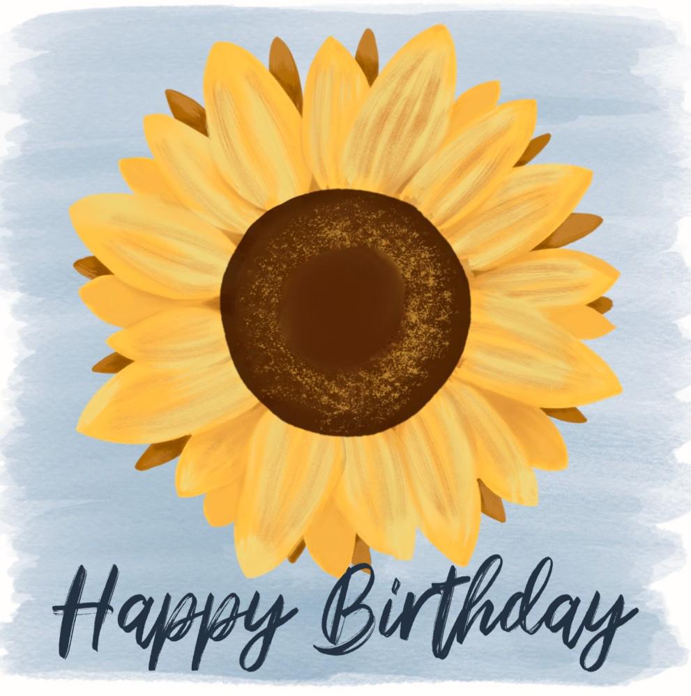 Sunflower Happy birthday card