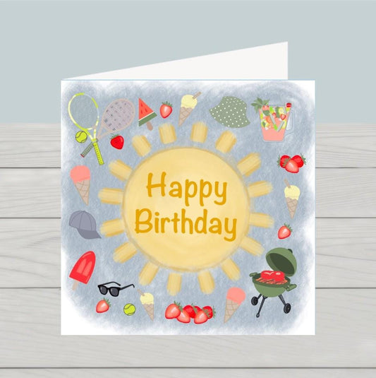 Summer Happy birthday card