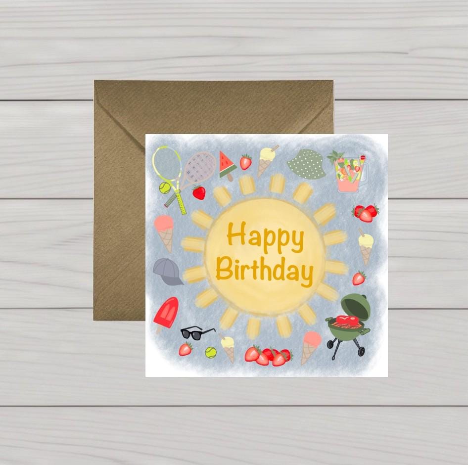 Summer Happy birthday card