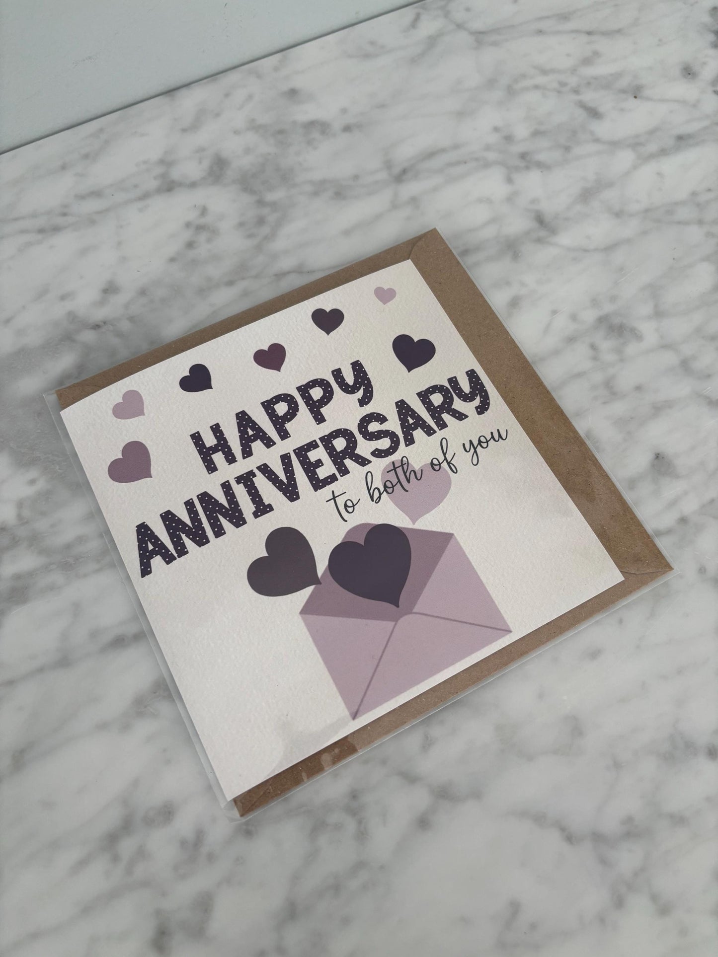 Love hearts wedding anniversary card