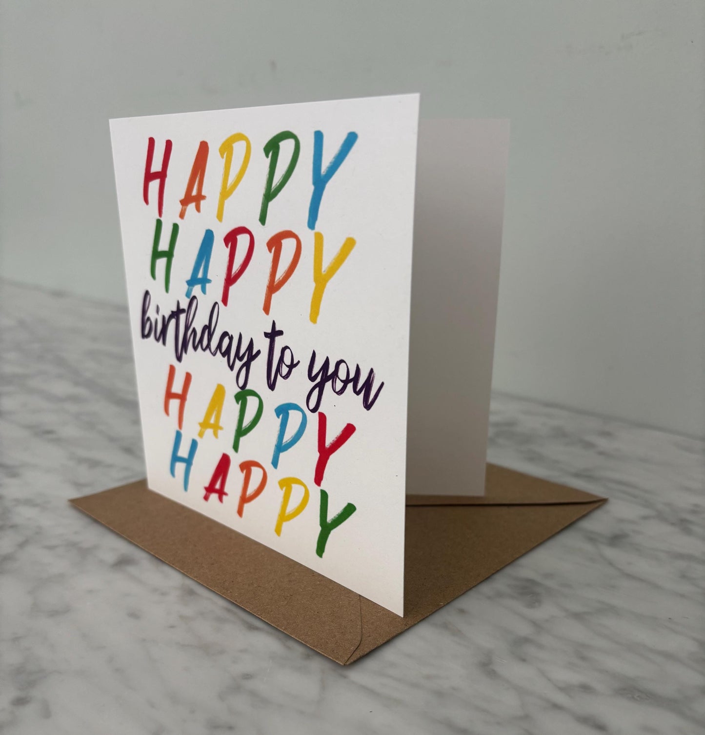 Rainbow Happy Birthday Card: Colorful Celebration, Blank Inside