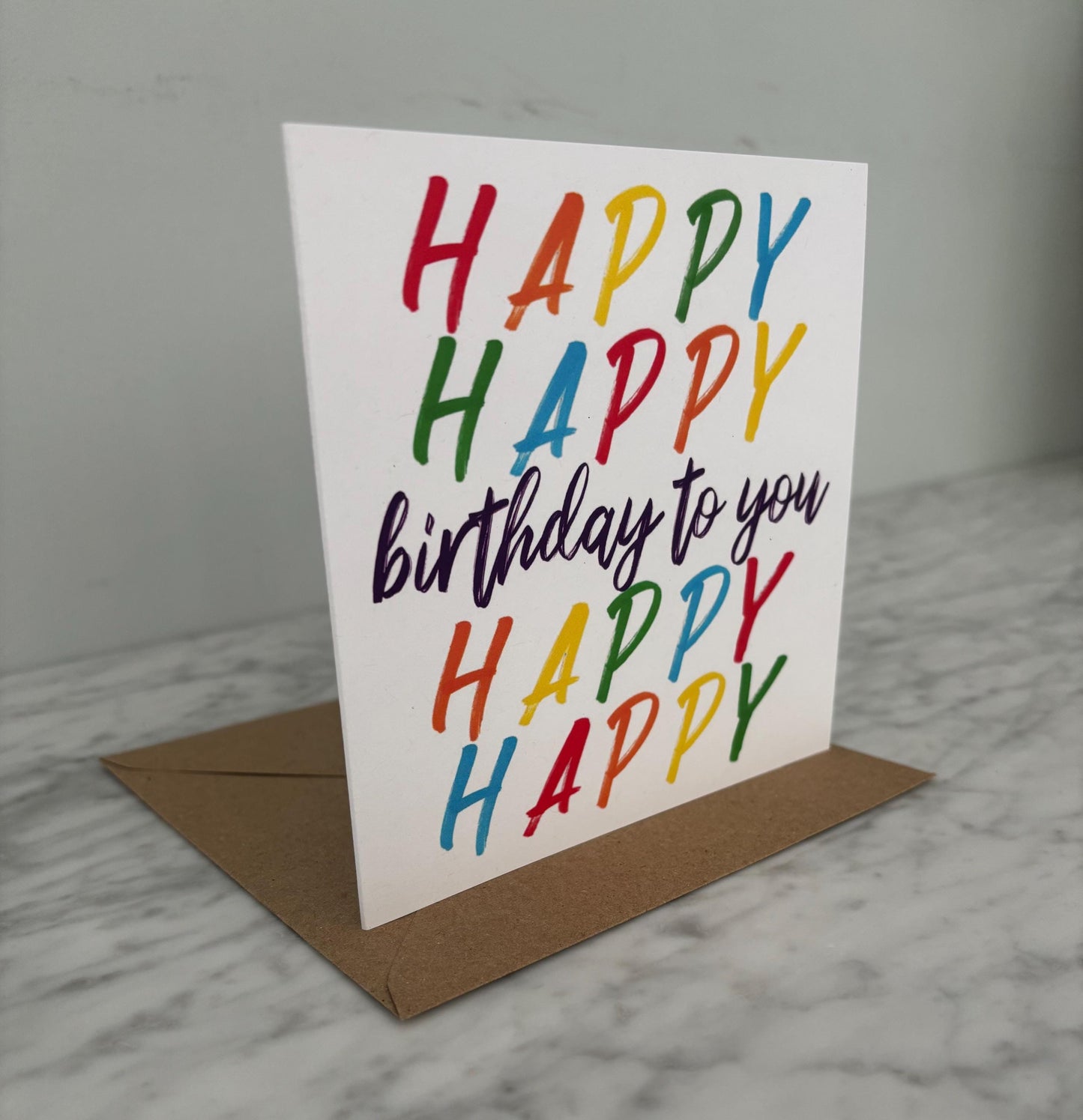 Rainbow Happy Birthday Card: Colorful Celebration, Blank Inside