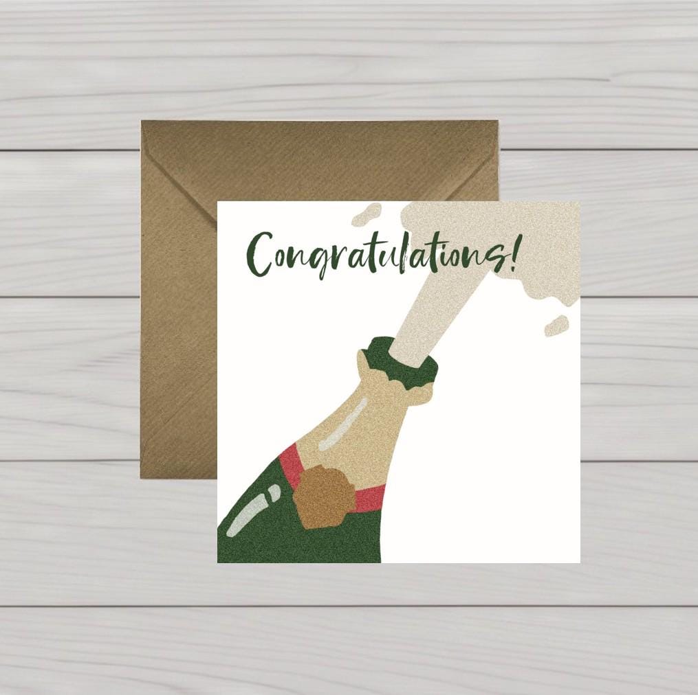 Congratulations Card: Champagne Fizz Design - New Job, New Home
