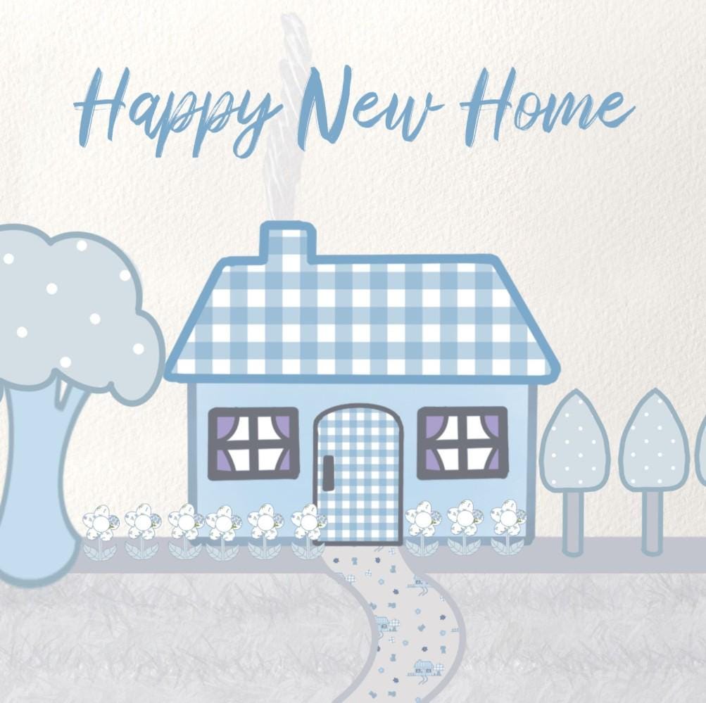 Happy New Home Card for housewarming or moving in
