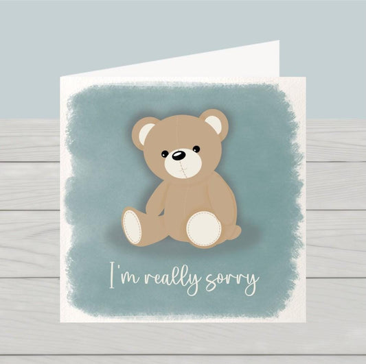 I am really sorry card teddy bear