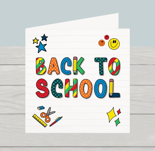 Colourful doodles back to school card