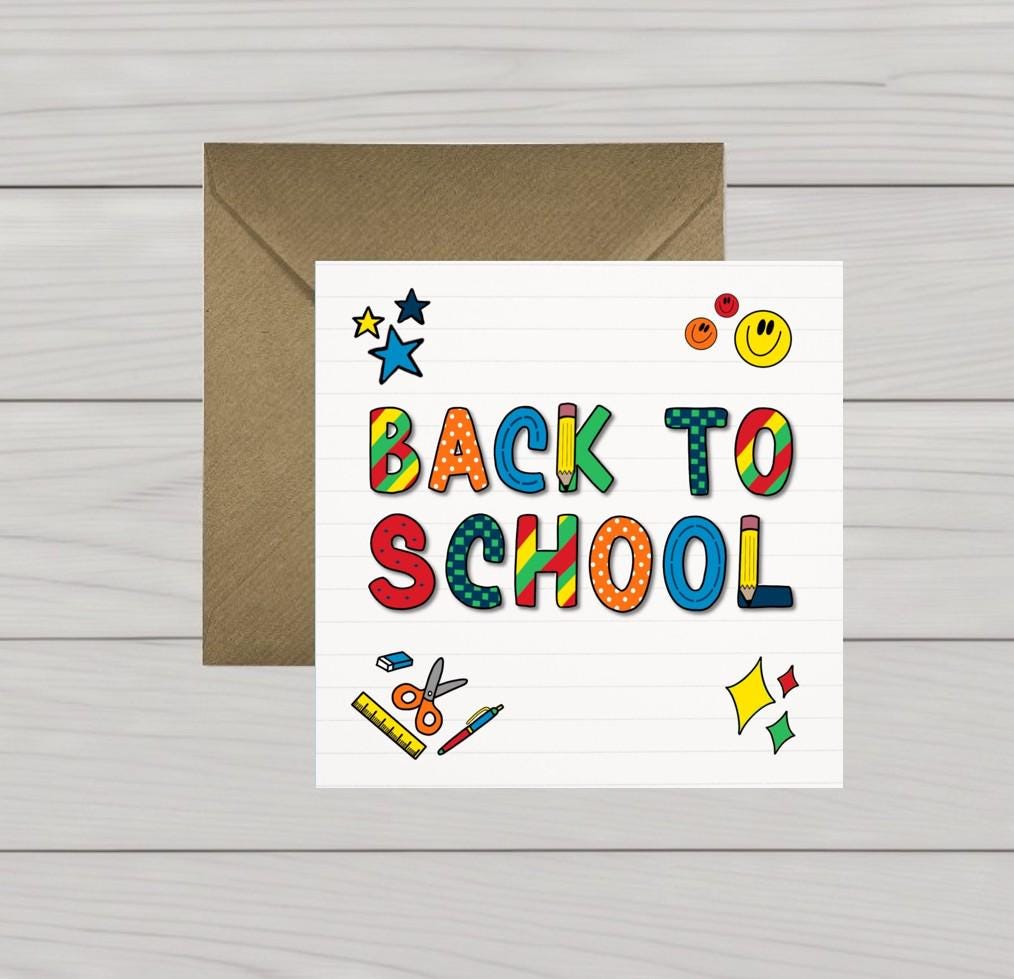 Colourful doodles back to school card