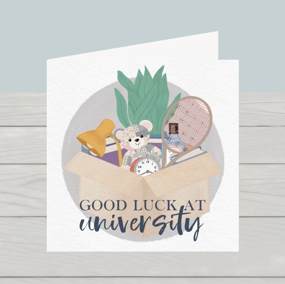 Good Luck at University card moving box