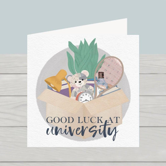 Good Luck at University card moving box