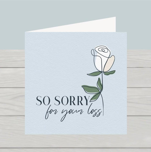 White Rose Sympathy Card: Thinking of You Condolences