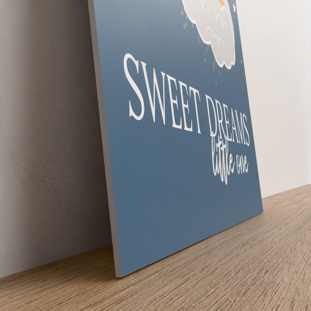 Childrens bedtime wall art #2 Sweet dreams, Children unframed picture, kids room printed gallery board, picture for kids room star and cloud