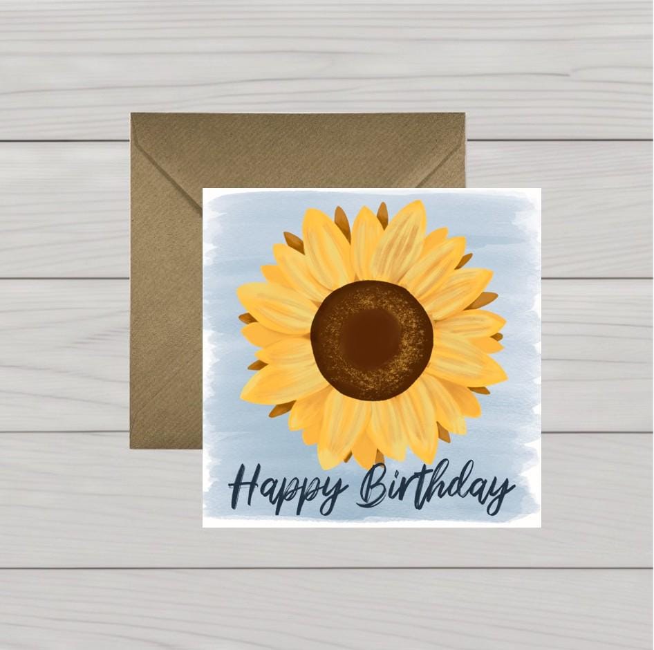 Sunflower Happy birthday card