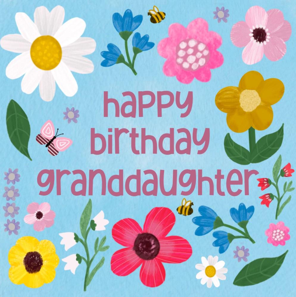 Flowers Grandaughter birthday card