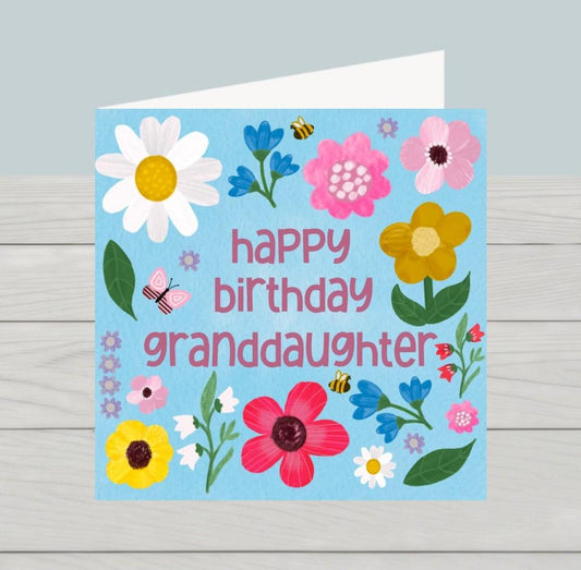 Flowers Grandaughter birthday card