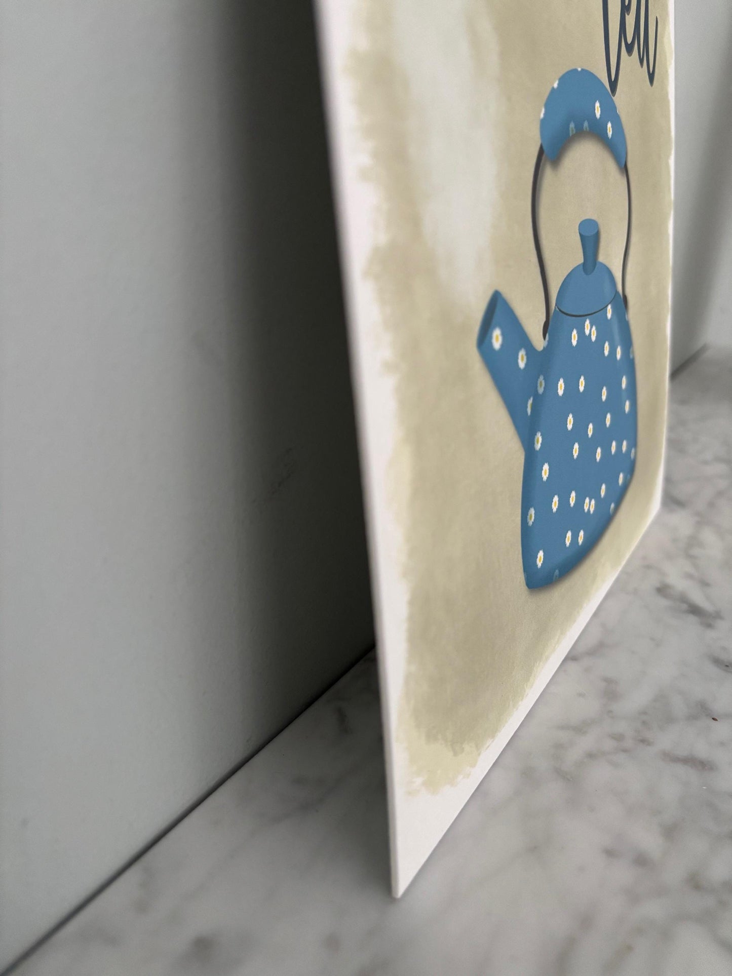 Kitchen wall art #5 But first tea, Kitchen unframed picture, kitchen printed gallery board, picture for kitchen kettle, Kitchen print kettle