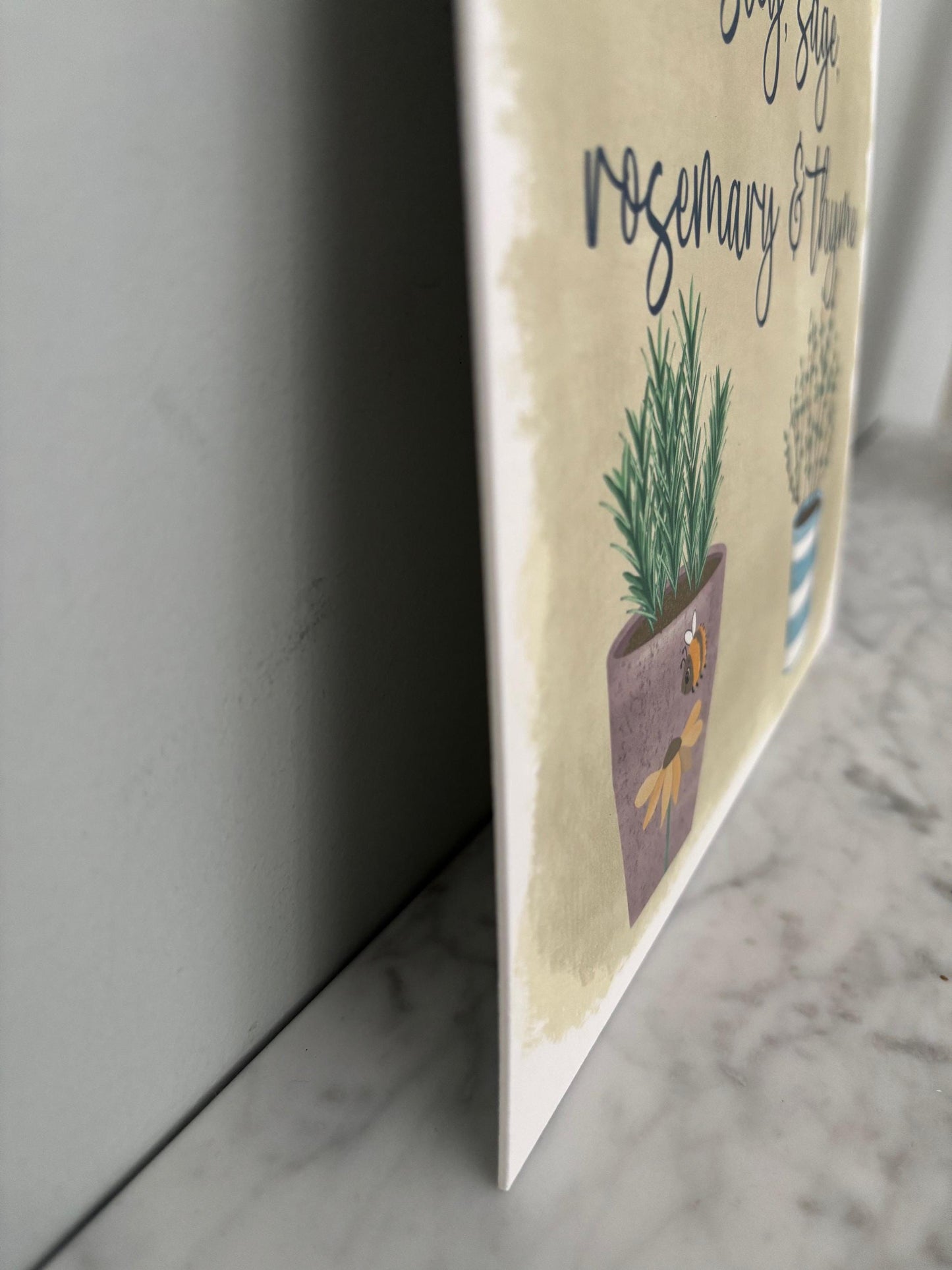 Kitchen wall art #3 Herbs, Kitchen unframed picture, kitchen printed gallery board, picture for kitchen pots of herbs, Kitchen wall print