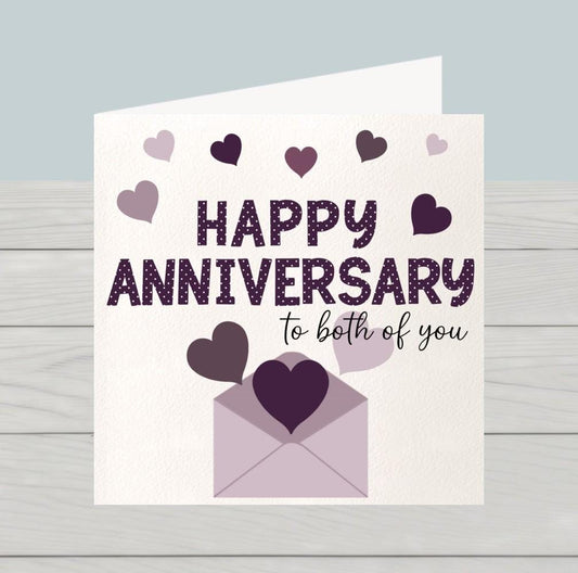 Love hearts wedding anniversary card